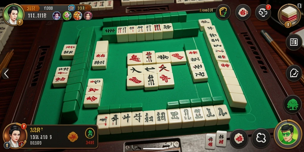Tampilan gameplay seru dalam permainan Mahjong 34R.