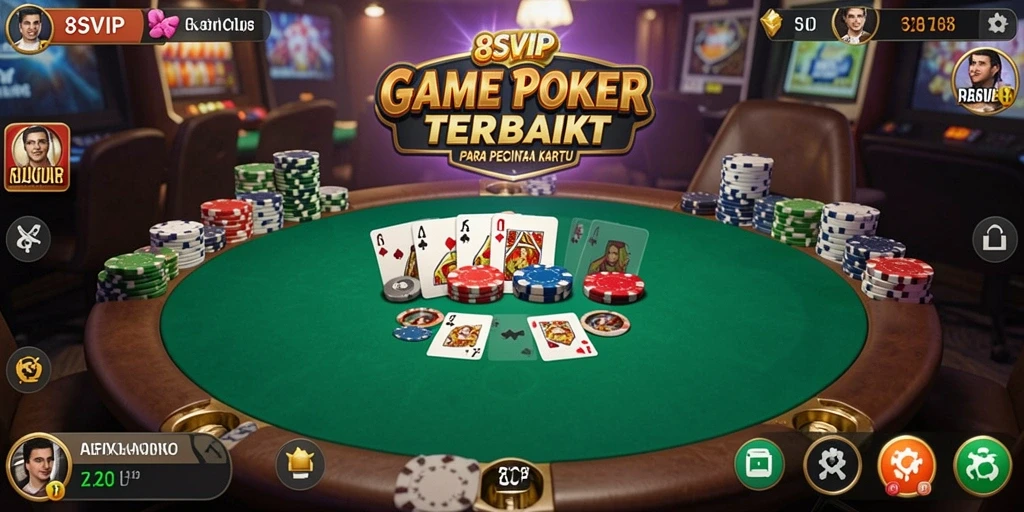 Tampilan gameplay menarik dari 8SVIP saat bermain poker.