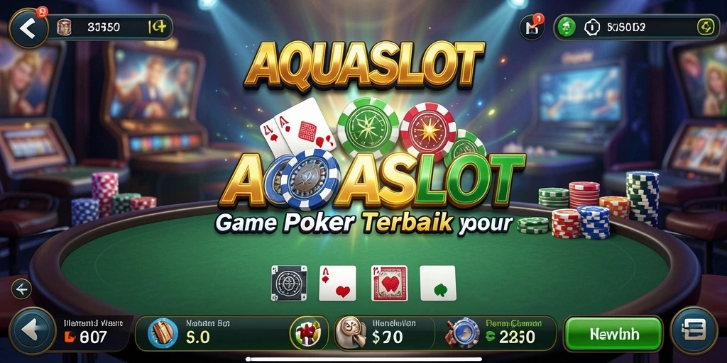 Tampilan gameplay AQUASLOT dengan suasana poker yang mendebarkan.