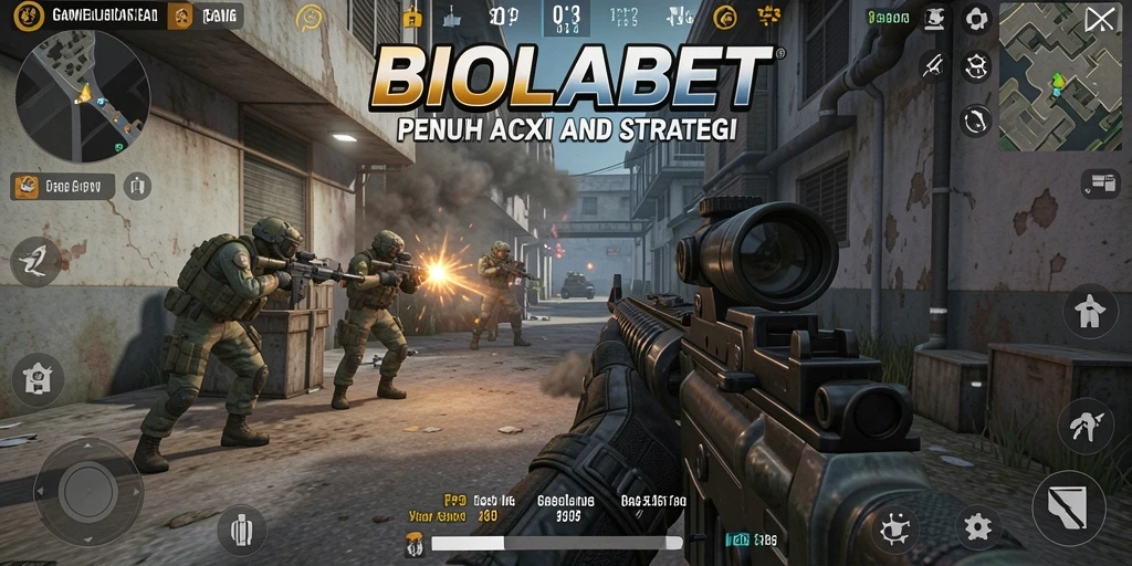 Tangkapan layar gameplay <strong>BIOLABET</strong> yang menunjukkan pertempuran mendebarkan dalam mode FPS.