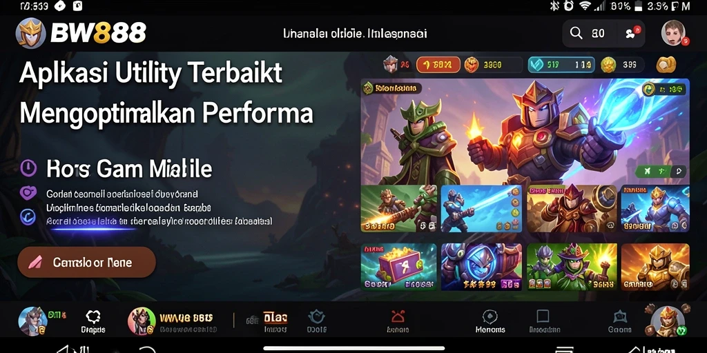 Screenshot BW888 menampilkan fitur pembersihan cache yang efisien.