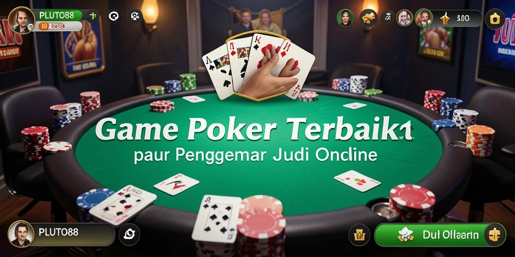 Tampilan gameplay seru dalam aplikasi Poker PLUTO88.