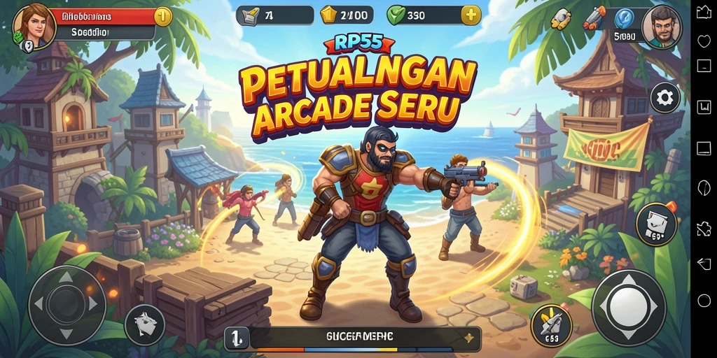Screenshot dari gameplay RP55 menunjukkan petualangan Arcade yang mendebarkan.
