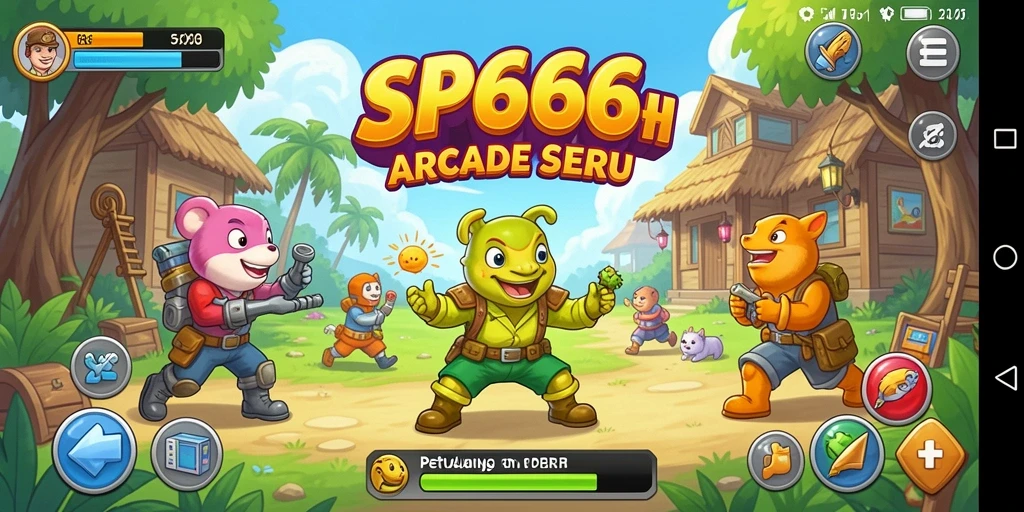 Tangkapan layar SP666 menampilkan gameplay seru dalam dunia arcade.