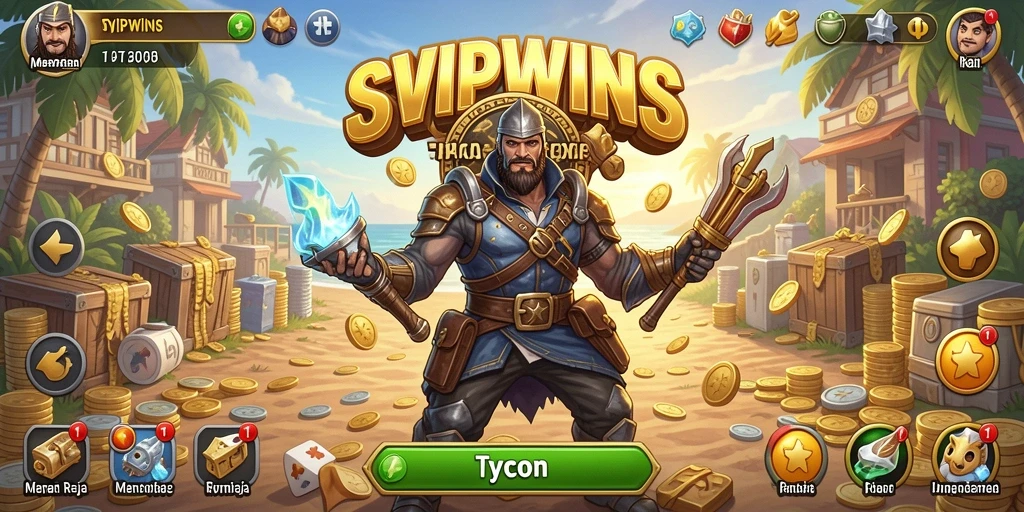 Screenshot gameplay SVIPWINS yang menampilkan strategi bisnis yang menarik.