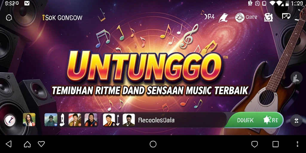 Tampilan menarik dari gameplay UNTUNGGO yang penuh dengan musik dan tantangan.