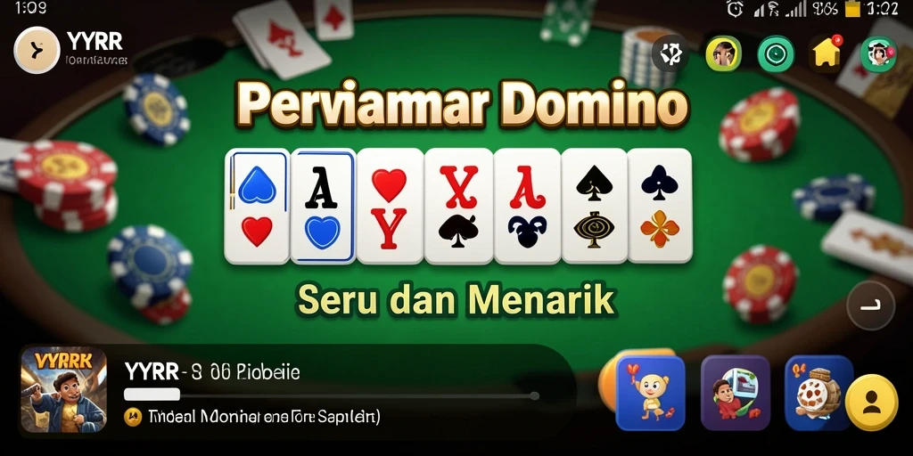 Screenshot gameplay seru dari YYRR dengan kartu Domino.